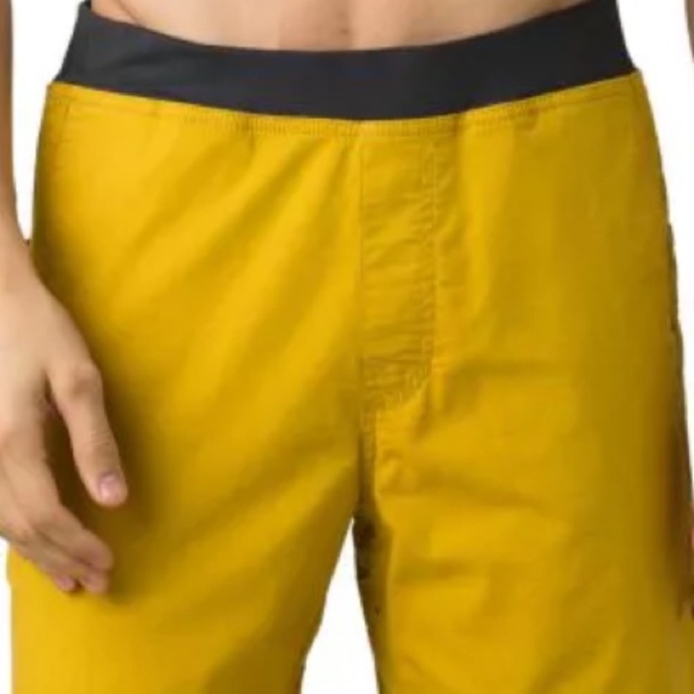 Prana Men's Mustard and Black Athletic Shorts